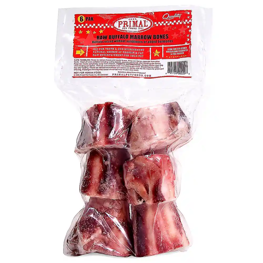 Raw Recreational Buffalo Marrow Bone (6 Pak) 6-ct