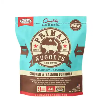 Raw Frozen Feline Chicken & Salmon Formula Nuggets Cat Food 3-lb