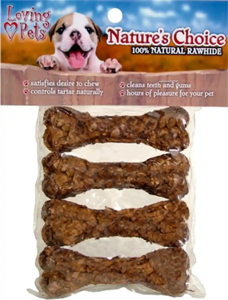 Loving Pets Rawhide Munchy Bones 3.5" 4pk 12p"