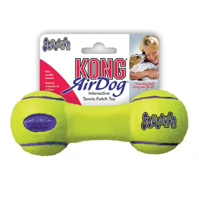Air Kong Squeaker Dumbbell Large Yellow