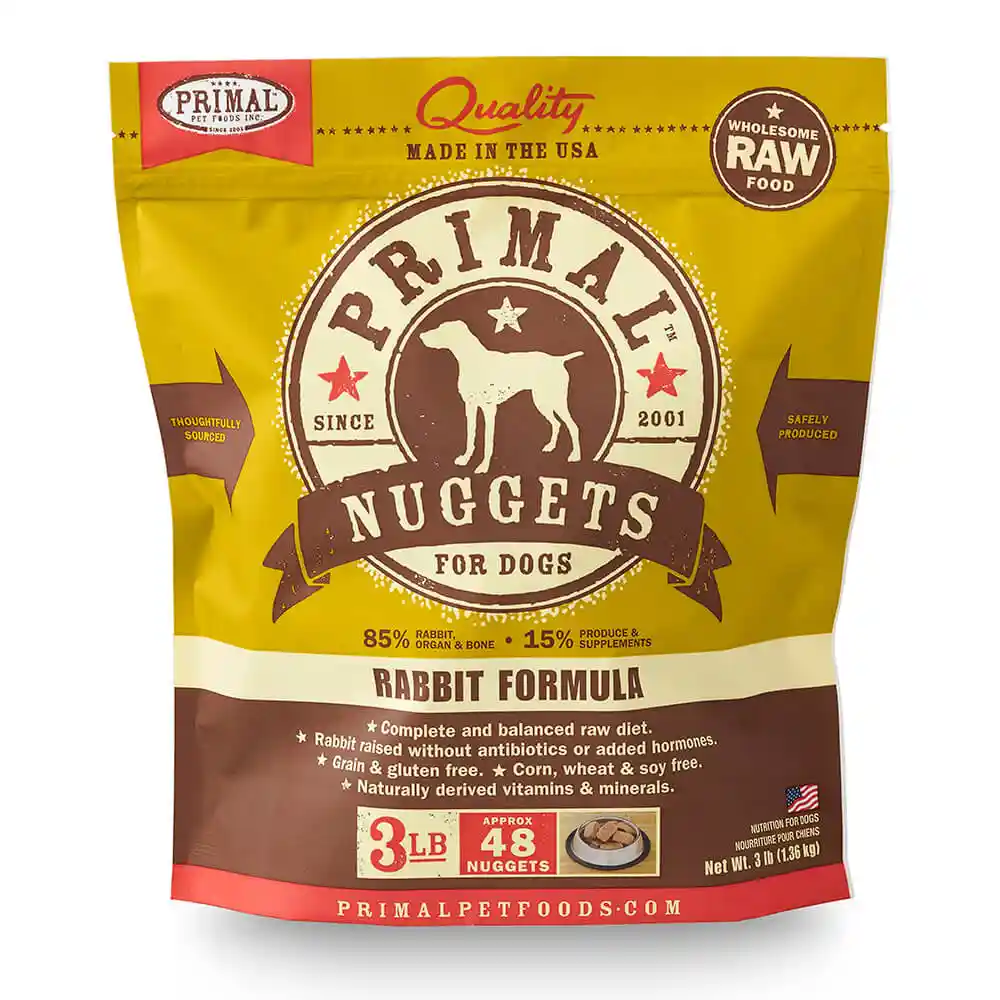 Raw Frozen Canine Rabbit Formula Nuggets Dog Food 3-lb