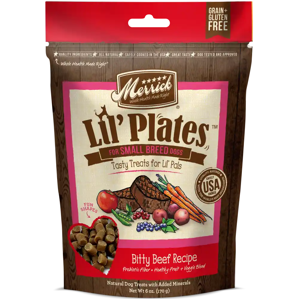 Lil' Plates Grain Free Bitty Beef Dog Treats 6-oz