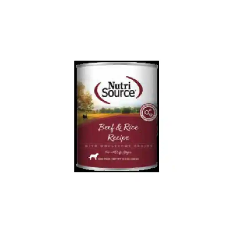 Nutrisource Dog Beef Rice Can 12.3oz 12/cs