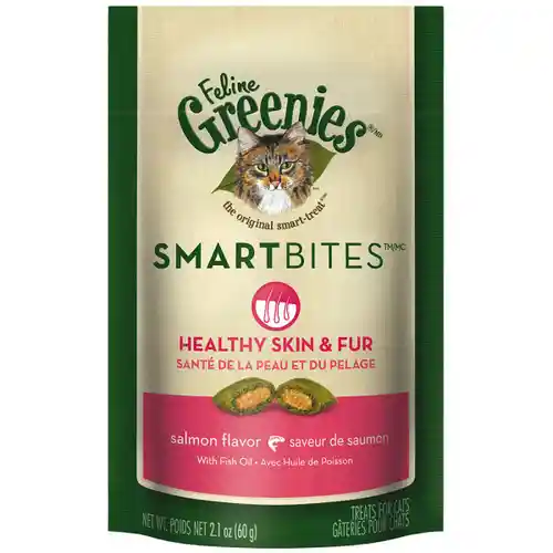 Smartbites Heathy Skin & Fur Salmon Cat Treats 2.1-oz