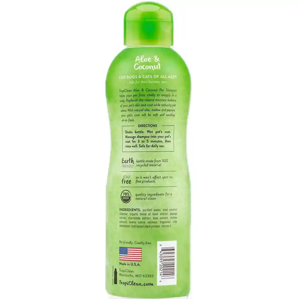 Shampoo Aloe & Coconut Deodorizing Scent For Dogs & Cat 20-oz