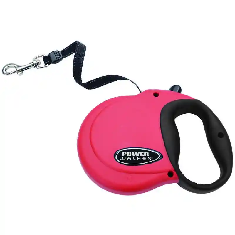 Power Walker Dog Retractable Leash - Red Up To 32lbs Sml
