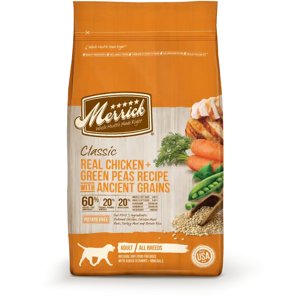 Classic Real Chicken & Green Peas Recipe With Ancient Grains Dry Dog Food 4-lb