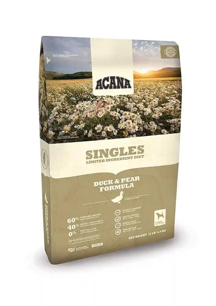 Singles Limited Ingredient Dry Dog Food, Duck & Pear, Biologically Appropriate & Grain Free 13-lb