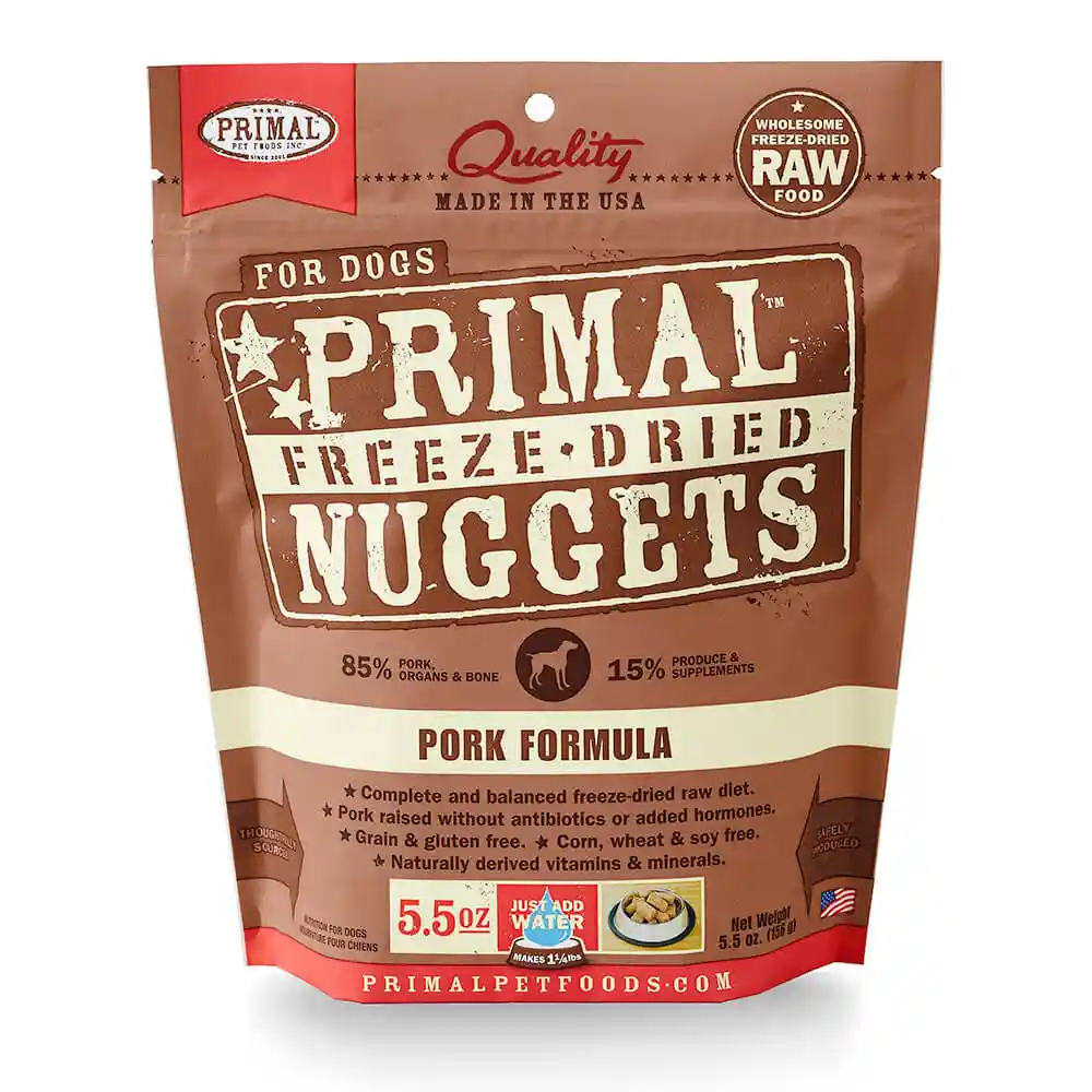 Freeze-dried Nuggets Grain Free Pork Formula Complete Diet Dog Food 5.5-oz