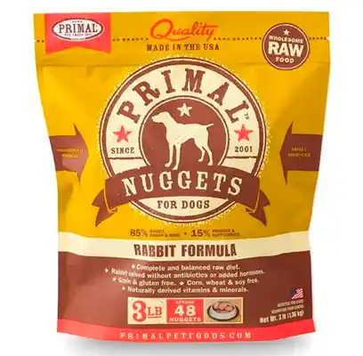 Raw Frozen Canine Rabbit Formula Nuggets Dog Food 3-lb