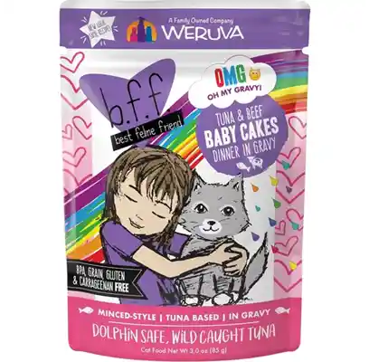 Bff Tuna & Beef Baby Cakes Recipe Pouches Wet Cat Food 3-oz