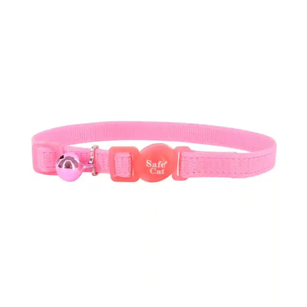 Safe Cat Snag-proof Adjustable Breakaway Cat Collar, Pink Bright 3/8" X 8"-12"