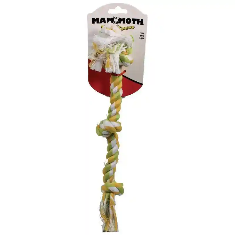 Flossy Chews Cottonblend Color 3-knot Rope Tug Sm