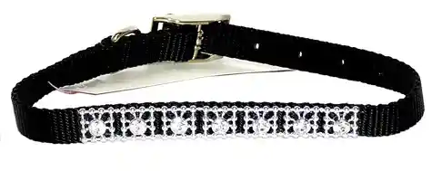 Jeweled Dog Collar, Black, 3/8" X 12"