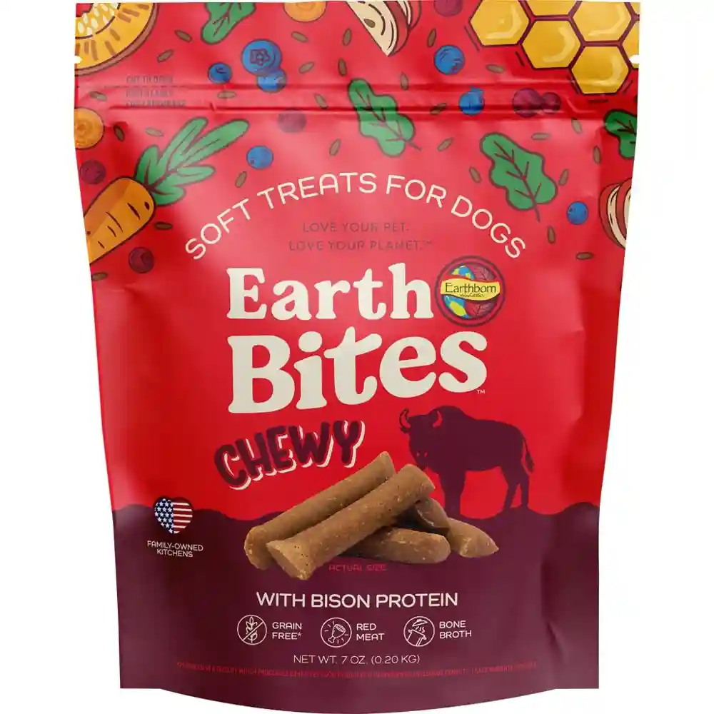 Holistic Earthbites Chewy Grain Free Bites Bison 7-oz