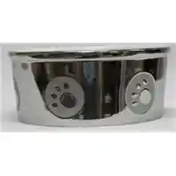 Stoneware Paw Print Titanium Dish 7"