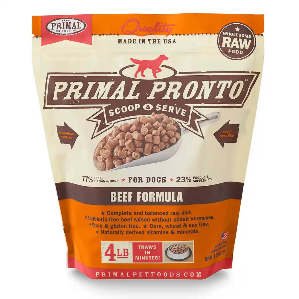 Pronto Raw Beef Frozen Dog Food 4-lb