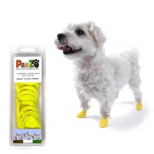 Waterproof Dog Boots, Yellow, 12 Count 2x-small