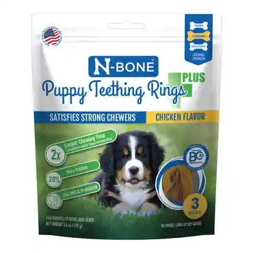 Puppy Teething Rings - Plus Chicken Flavor 3ct