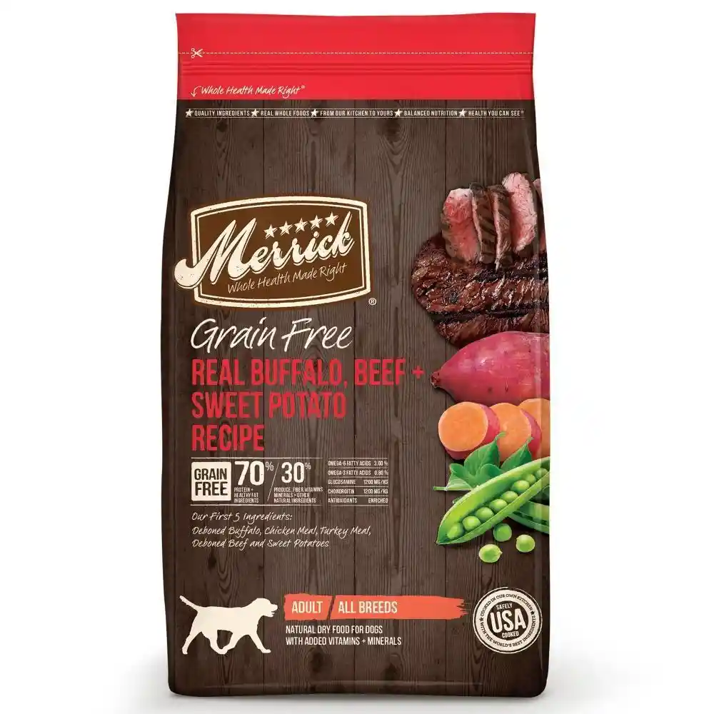 Grain Free Real Buffalo, Beef & Sweet Potato Dry Dog Food 4-lb