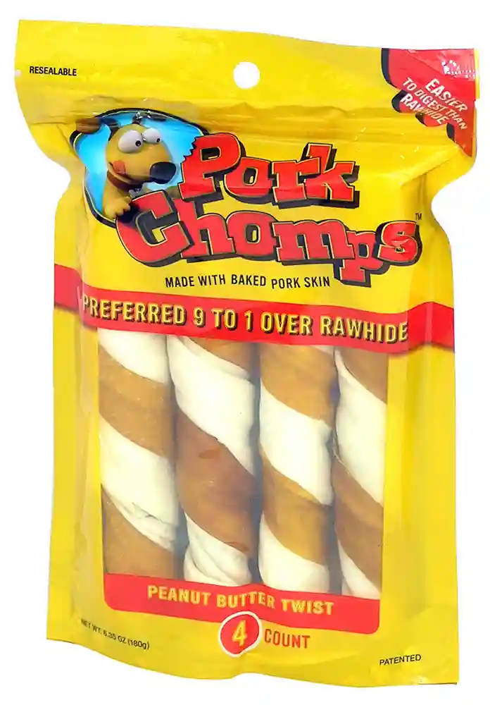 Pork Chomps Peanut Butter 4ct