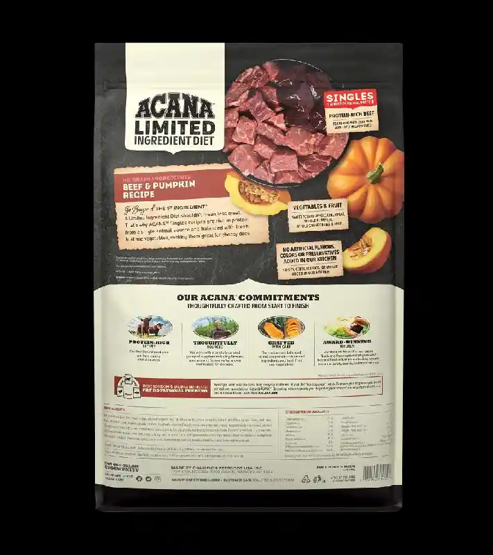 Aca Singles Beef N Pmpk 25lb