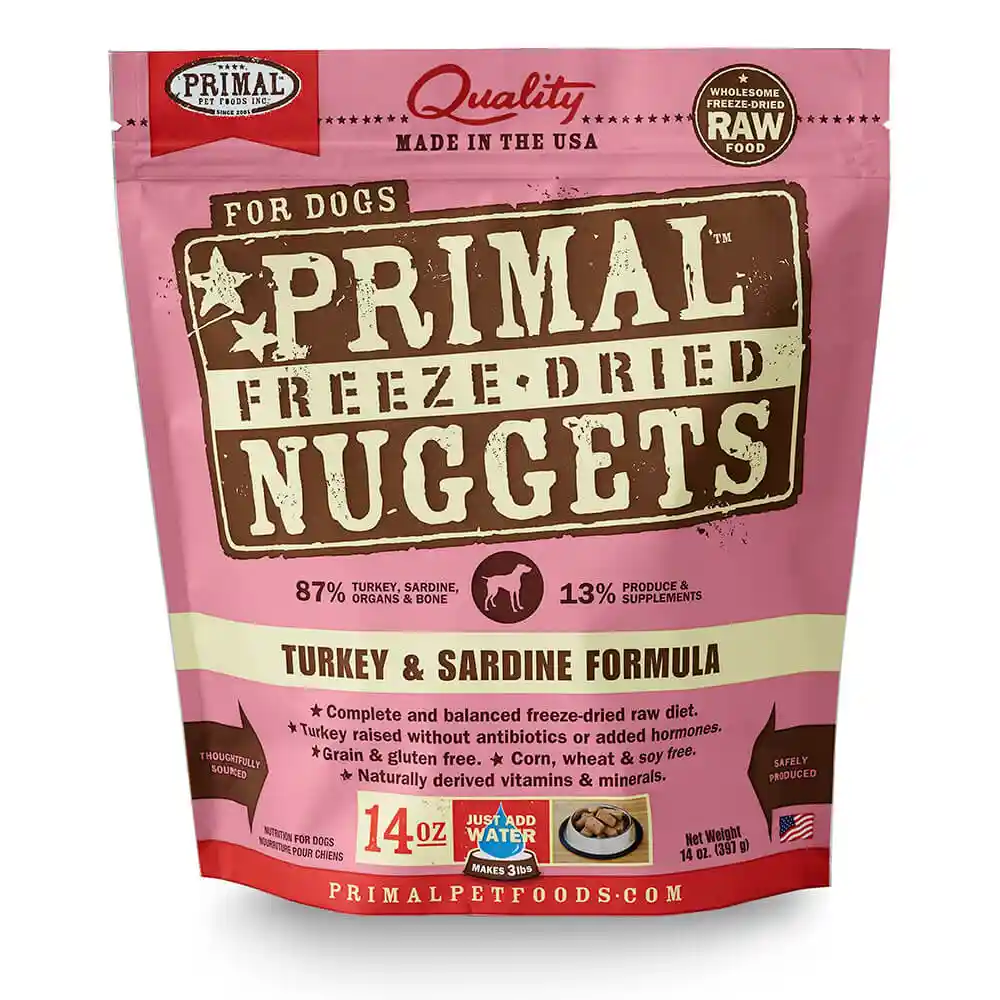 Freeze Dried Nuggets Grain Free Turkey & Sardine Formula Dog Food 14-oz