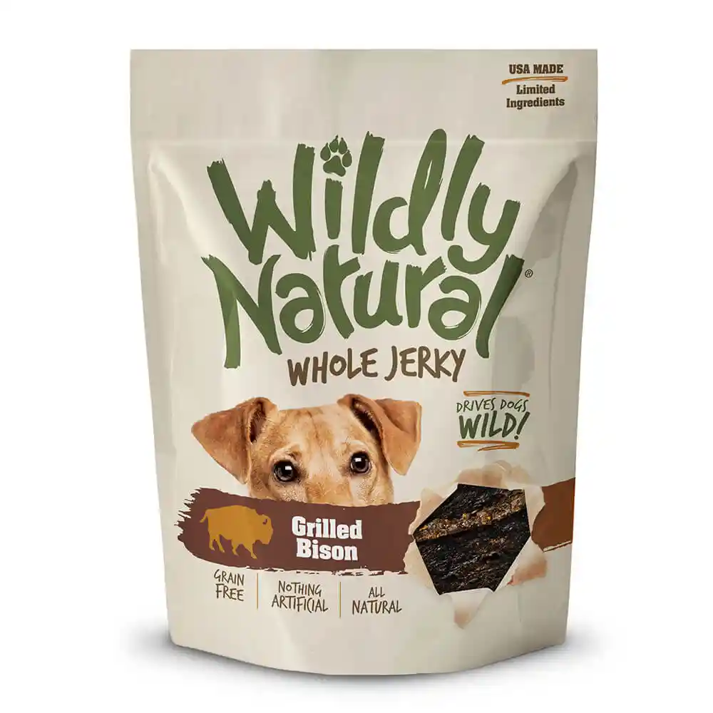 Fruitables Wildly Natural Dog Treats Whole Jerky Grilled Bison 5oz