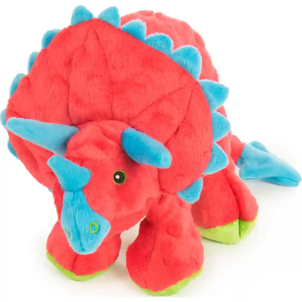 Worldwise Godog Dog Toy Dinos Triceratops Large Red