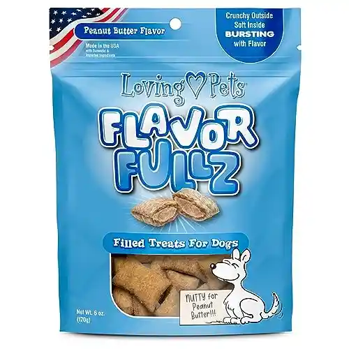 Loving Pets Flavorfullz Filled Treats For Dogs, Peanut Butter 6 Oz