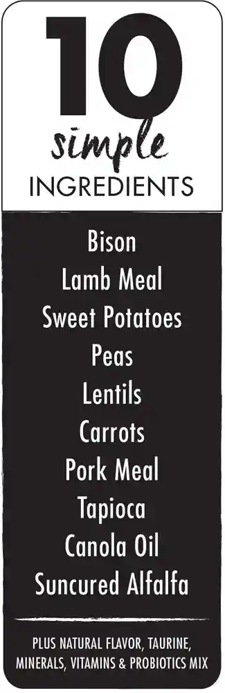 Grain-free Pure Real Bison, Lentil & Carrot Recipe Dry Dog Food 4-lb