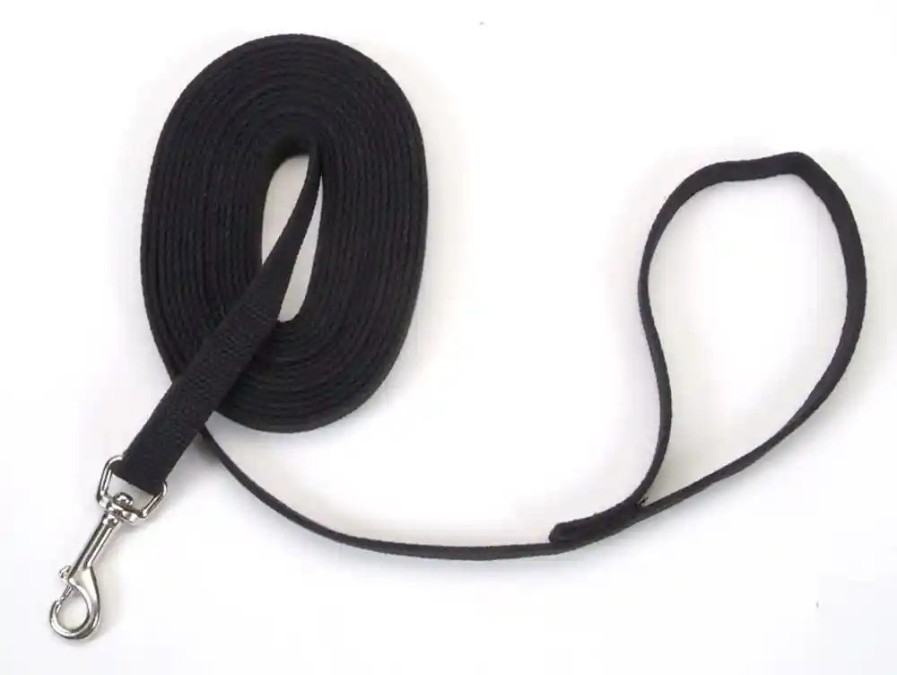 Cotton Web Dog Training Leash, Black, 5/8" X 30'
