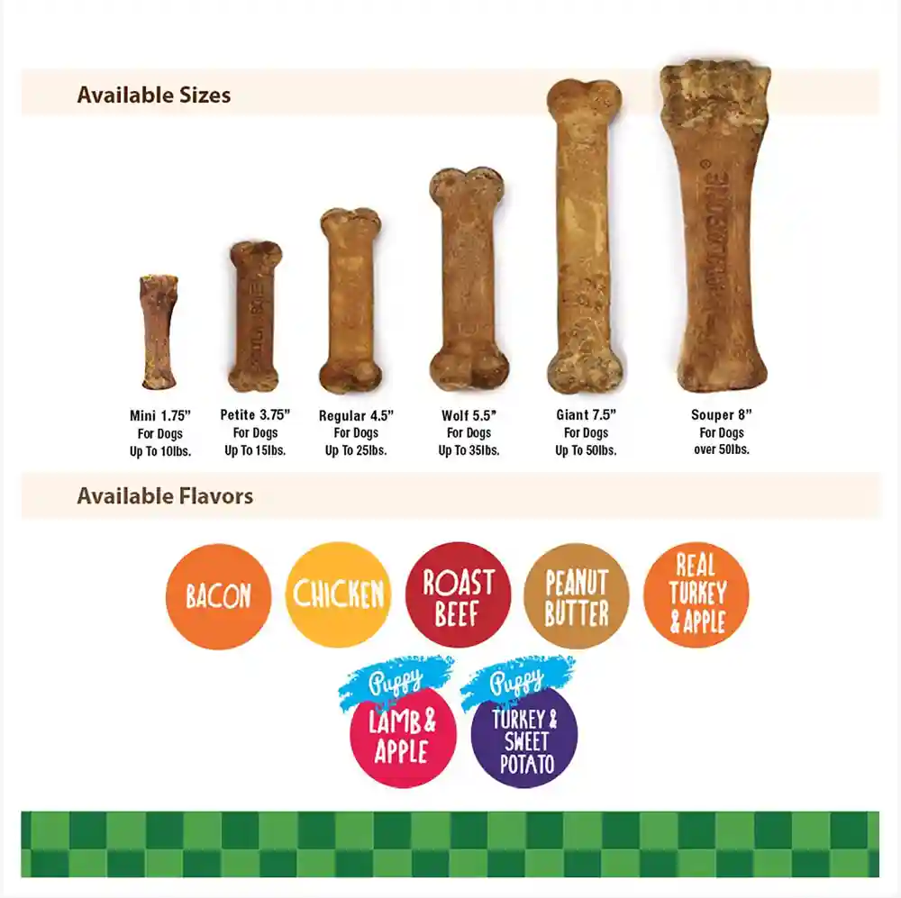 Healthy Edibles Bacon Flavored Bone Dog Treat Giant