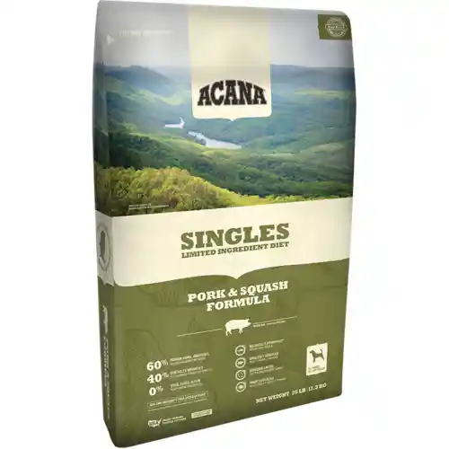 Singles Limited Ingredient Dry Dog Food, Pork & Squash, Biologically Appropriate & Grain Free 25-lb