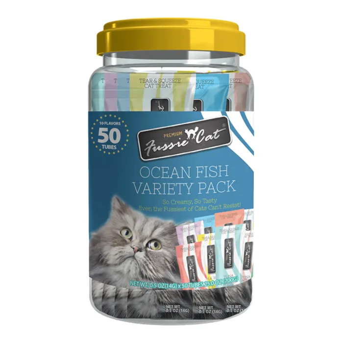 Fussie Cat Puree Ocean Fish Variety Pack 50-ct