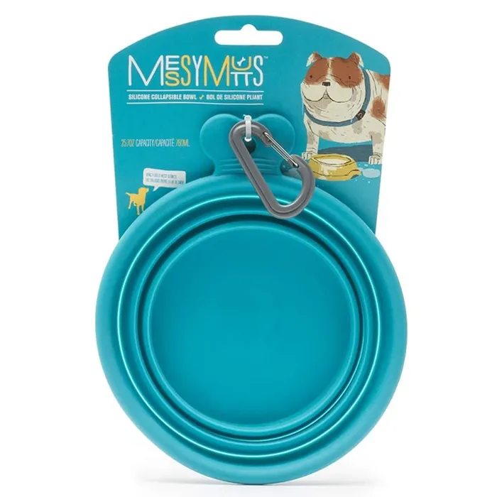Messy Mutts Collapsible Bowl Blue 1.5-cups