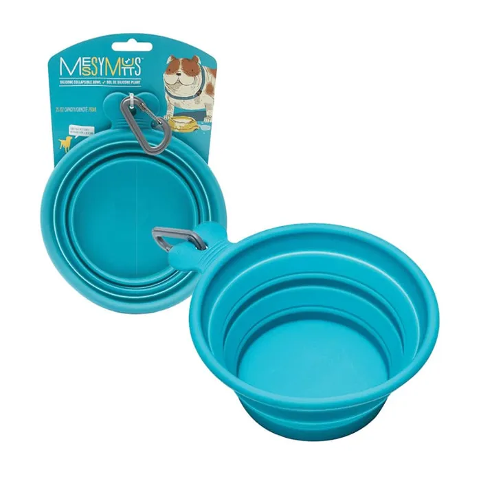 Messy Mutts Collapsible Bowl Blue 1.5-cups