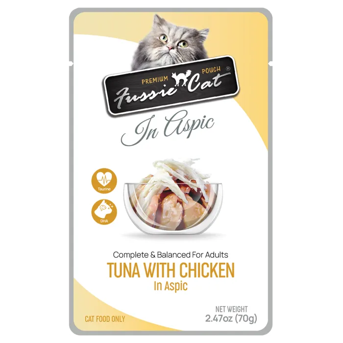 Fussie Cat Tuna & Chicken Aspic Pouch 2.47-oz