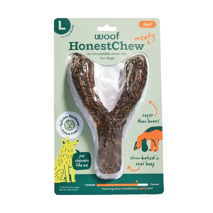 Woof Dog Toy Honestchew Meaty Ygnawt Large
