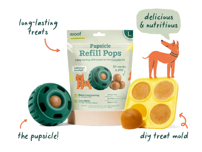 Woof Dog Toy Pupsicle Green Large