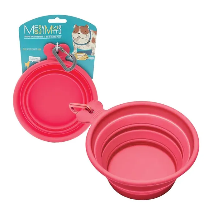 Messy Mutts Collapsible Bowl Red 3 Cups