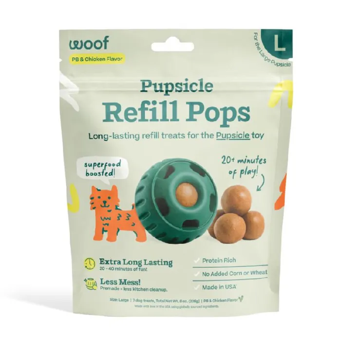 Woof Large Pop Treat Chicken Peanut Butter 9-oz
