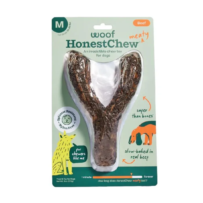 Woof Dog Toy Honestchew Meaty Ygnawt Medium