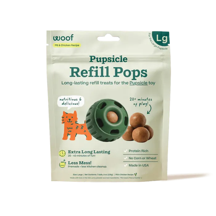 Woof Large Pop Treat Chicken Peanut Butter 9-oz