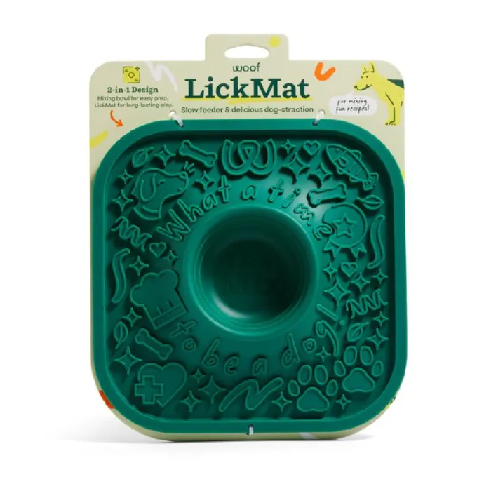 Woof Dog Treat Lick Mat Green