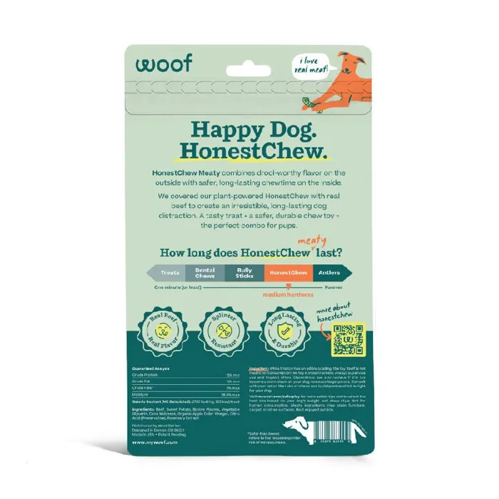 Woof Dog Toy Honestchew Meaty Beef Antler Medium
