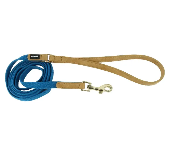 Li'l Pals Woven Leash With Tassel, Blue, Petite -