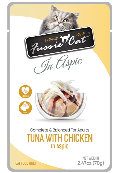 Fussie Cat Tuna & Chicken Aspic Pouch 2.47-oz