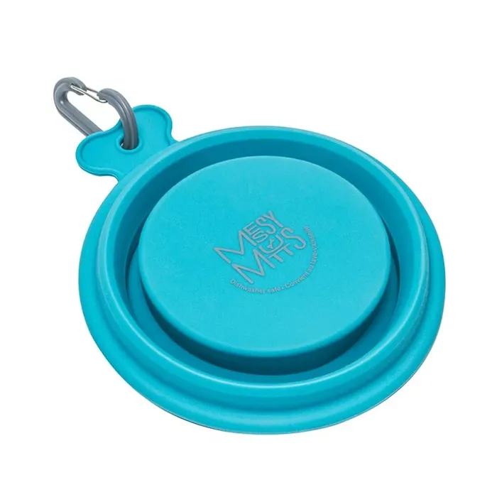 Messy Mutts Collapsible Bowl Blue 1.5-cups