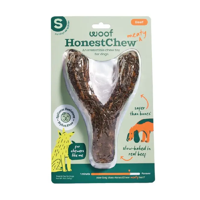 Woof Dog Toy Honestchew Meaty Ygnawt Small